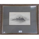 JACKSON SIMPSON KILCHURN CASTLE SIGNED IN PENCIL FRAMED ETCHING 16 X 26CM