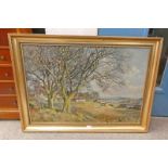 AFTER MCINTOSH PATRICK VIEW ACROSS THE TAY GILT FRAMED PRINT 59 X 87 CM