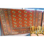 RED GROUND TABRIZ MOSSOUL WOVEN CARPET 350 X 250CM