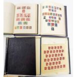 4 STAMP ALBUMS OF VARIOUS MINT AND USED STAMPS TO INCLUDE SHANGHAI LOCAL POSTS AND DUES, PENNY REDS,