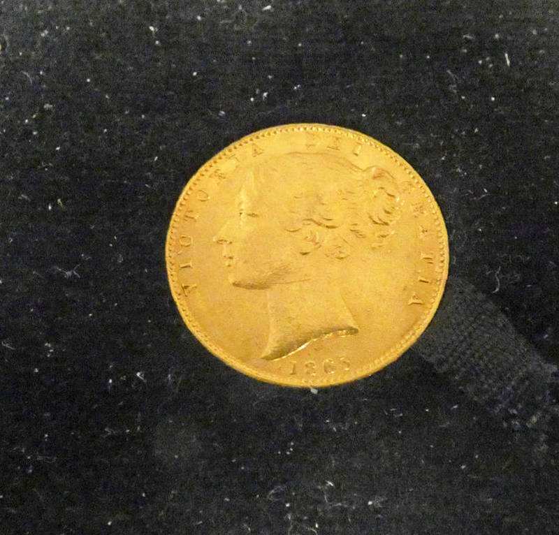 1865 VICTORIA SHIELD BACK SOVEREIGN