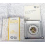 2018 ROYAL MINT MRS TITTLEMOUSE UK 50P SILVER PROOF COIN, BOXED WITH C.O.A.