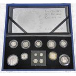 2006 THE QUEEN'S 80TH BIRTHDAY COLLECTION 13 COIN PROOF SET IN SILVER,