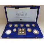 2000 ROYAL MINT MILLENNIUM 13 COIN SILVER PROOF COIN COLLECTION WITH MAUNDY SET,