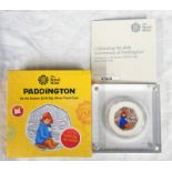 2018 ROYAL MINT PADDINGTON AT THE STATION 50P SILVER PROOF COIN, BOXED WITH C.O.A.