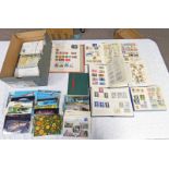 SELECTION OF VARIOUS STAMPS & POSTCARDS TO INCLUDE 8 ALBUMS, ONE WITH PENNY RED, MINT STAMPS,