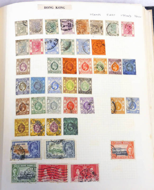 ALBUM OF VARIOUS STAMPS WITH COUNTRIES BEGINNING GR-M TO INCLUDE HONG KONG, INDIA, MALTA,