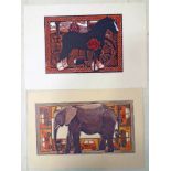 SELECTION OF SIGNED & UNSIGNED LINOCUTS, SOME ON HANDMADE PAPER,