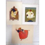 25 SIGNED & UNSIGNED LINOCUTS OF HENS,