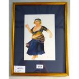 FRAMED WATERCOLOUR 'BELLY DANCER' SIGNED & DATED 2002,