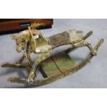 EARLY 20TH CENTURY PAINTED ROCKING HORSE 77CM LONG