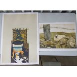 12 SIGNED & UNSIGNED LINOCUT PRINTS & LITHOGRAPHS TO INCLUDE 'LASTING STONE' 2/20 SIGNED & 'HOT