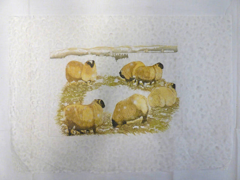 8 PRINTS OF 'FIVE SHEEP' ON FINE JAPANESE PAPER,