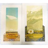 20 LARGE UNSIGNED LINOCUTS, SOME NUMBERED, TO INCLUDE VARIOUS COUNTRYSIDE SCENES,