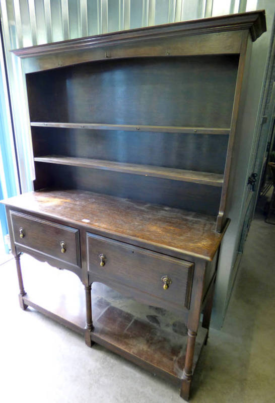 EARLY 20TH CENTURY WELSH DRESSER ON SQUARE SUPPORTS