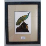 FRAMED LINOCUT PRINT 'PRESENT FROM OPHIR' 4/10, SIGNED & DATED 1999,