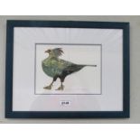 FRAMED SIGNED LINOCUT PRINT 'SECRETARY BIRD' 2/10, DATED 2012,