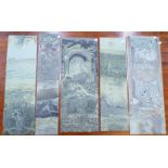 5 CARVED LINOLEUM SHEETS FOR PRINTMAKING