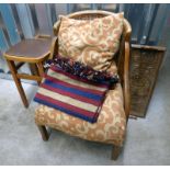 20TH CENTURY BERGERE BACKED CHAIR,