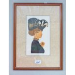 FRAMED LINOCUT PRINT 'BIT BADGERED' 5/12, SIGNED & DATED 1998,