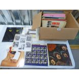 BOX OF RECORDS TO INCLUDE THE BEATLES, EURYTHMICS, FRANK SINATRA, DIRE STRAITS,