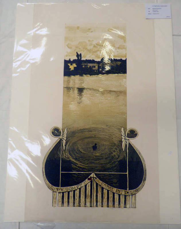 4 LINOCUT PRINTS SEALED ON CARD FRAME MOUNTS TO INCLUDE 'ARARAT' 2/8 SIGNED, ON HANDCRAFTED PAPER,