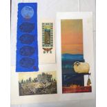 SELECTION OF SIGNED & UNSIGNED LINOCUTS, SOME NUMBERED, SOME ARTISTS PROOF,