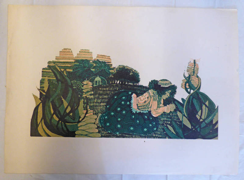 LARGE SELECTION OF UNSIGNED LINOCUTS,