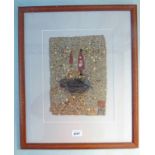 FRAMED LINOCUT PRINT 'LIGHT' ARTISTS PROOF, SIGNED,