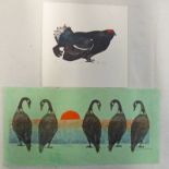 VARIOUS SIGNED AND UNSIGNED LINOCUTS OF CHICKENS, SOME NUMBERED,