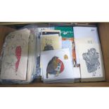 SELECTION OF VARIOUS GREETINGS CARDS, ILLUSTRATIONS, WRAPPING PAPERS,