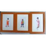 3 FRAMED SIGNED WATERCOLOURS OF CHILDREN, DATED 2002,