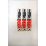SELECTION OF UNSIGNED LINOCUTS, SOME NUMBERED, SOME ON HANDMADE PAPER, TO INCLUDE GREEK DESIGNS,