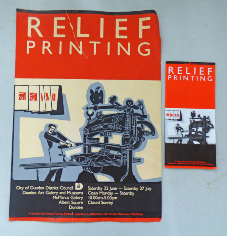 POSTER & BOOKLET 'RELIEF PRINTING: A SCOTTISH ARTS COUNCIL TOURING EXHIBITION'