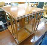 EARLY 20TH CENTURY MAHOGANY TABLE TOP REVOLVING BOOKCASE,