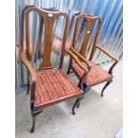 PAIR OF EARLY 20TH CENTURY MAHOGANY ARMCHAIRS