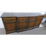 EARLY 20TH CENTURY MAHOGANY SIDE CABINET WITH 4 DRAWERS OVER 4 PANEL DOORS,