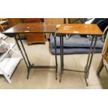 19TH CENTURY ROSEWOOD TABLE WITH RECTANGULAR TOP LENGTH 51CM AND MAHOGANY RECTANGULAR TABLE 41CM