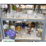 GOOD SELECTION OF GLASS, CRYSTAL, ETC SWAROVSKI WITH DECANTERS, PAPERWEIGHTS, BOWLS, ETC,