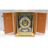 JAEGER LE COULTRE ATMOS CLOCK CALIBRE 526-5 IN GILT BRASS CASE WITH FITTED OUTER CASE - SERIAL