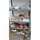 SELECTION OF VARIOUS PORCELAIN, GLASS, CRYSTAL, BOOKS, RECORDS,