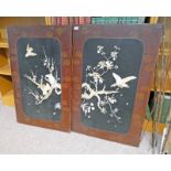 PAIR ORIENTAL LACQUERED PANELS WITH DECORATION 116 X 72CM Condition Report: Pieces