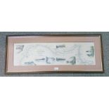 A 'FISHERMAN MAP OF SALMON POOLS OF THE RIVER TAY' FRAMED COLOUR PRINT B NIGEL HOUDSWORTH,