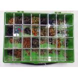 SECTION PLASTIC FLY BOX WITH A GOOD SELECTION OF VARIOUS FLIES