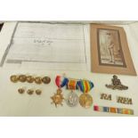 1914-15 STAR, BRITISH WAR AND VICTORY MEDALS FOR GUNNER G.