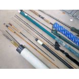 SELECTION OF FISHING RODS TO INCLUDE DIAWA GRAPHITE OSPREY SPIN 2 PIECE ROD,