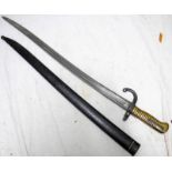 FRENCH 1866 PATTERN YATAGHAN CHASSEPOT-TYPE BAYONET WITH 57CM LONG BLADE MARKED 'ST.