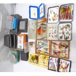 LARGE SELECTION OF PLASTIC FLY BOXES WITH CONTENTS OF VARIOUS FLIES,