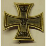 A WW1 ERA IRON CROSS FIRST CLASS MARKED S-W TO PIN