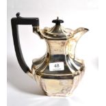 A silver hot water jug, William Adams, Birmingham 1927, 23cm high, 19ozt